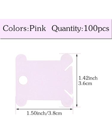 100 Pcs Pink Plastic Floss Bobbins for Cross Stitch Embroidery & Sewing Thread Organizer - Buy Online on GoSupps.com