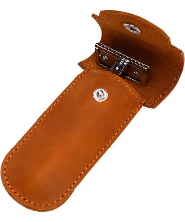 Minkissy 2-Piece Razor Case Handbag Organizer for Men - Leather Holster & Storage Cover in Light Brown - Perfect Shaving Accessory - Buy Online on GoSupps.com