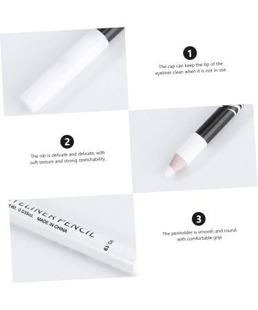 TOVINANNA 48 Pcs Eyeliner Pencil White Silkworm Pen White Eye Liner Eye Brightener Liquid Wooden Pole Cosmetic - Buy Online on GoSupps.com