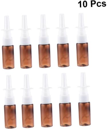 FRCOLOR Nasal Spray Pump Bottle - 10pcs Travel Pump Bottle for Liquids - Glass & Plastic Spray Containers - Portable Nasal Sprayer - Buy Online on GoSupps.com