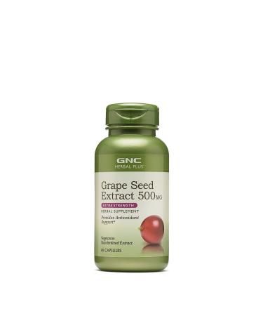 GNC Herbal Plus Grape Seed Extract 500mg - Extra Strength, 60 Capsules, Provides Antioxidant Support