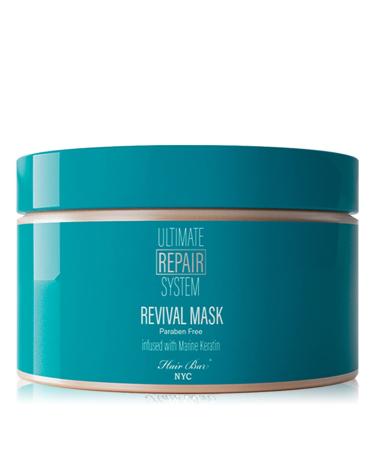 Hair Bar NYC Ultimate Hair Repair System Revival Hair Mask - Protein Repair Boost for Dry Damaged and Color Treated Hair  Infused with Marine Keratin & Biotin 10.2oz 300ml 300mi 10.4fl.oz