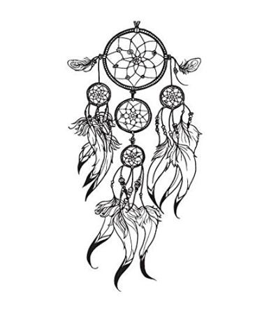 SanerLian Dream Catcher Temporary Tattoo Sticker Set of 12 (SF134) | Feather Wings Design | Waterproof | Shoulder Back Arm Hand | Men Women Adult | 10.5X6cm - Buy Online on GoSupps.com