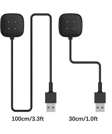 2-Pack Charger Cable Compatible with Fitbit Sense/Fitbit Versa 3  Replacement USB Charging Cradle Dock Stand Cable for Smart Watch Sense/Versa 3(3.3 ft/1.0ft) 3.3 ft/1.0 ft - Buy Online on GoSupps.com