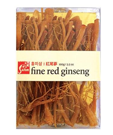 Sahm 100% Canadian Red Ginseng Roots Dried Panax Quinquefolius Whole Baby Root Pieces (100 g)