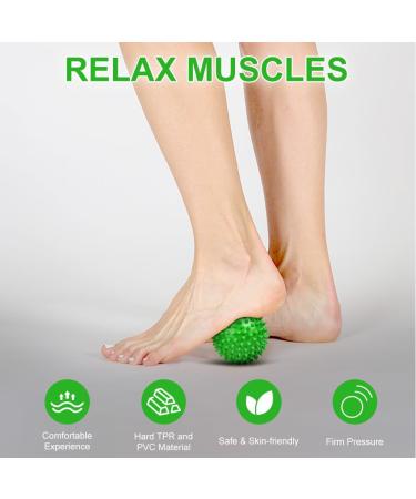 Uraqt Fascia Ball Set - Small Hedgehog Massage Balls for Muscle Tension Relief | Green & Red Knobbed Massage Balls for Feet Back Neck Hands - Buy Online on GoSupps.com