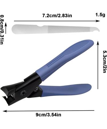 Nail Clippers for Thick Nails Wide Jaw Nail Cutter Toe Nail Clippers with Nail File Ultra Sharp Curved Splash Proof Trimmer for Adults Men Women Seniors Blue - Buy Online on GoSupps.com