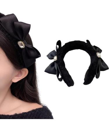 JSGHGDF Sweet Ballet Bowknot Plush Headband for Women Girls Furry Princess Hair Hoop Elegant Hair Styling Tool Pink - Buy Online on GoSupps.com