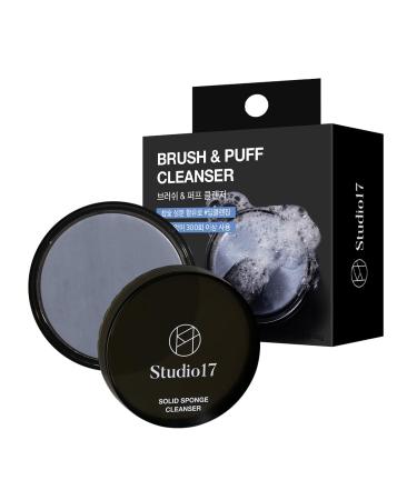 Solid Makeup Brush Cleaner 300+ Usage | Convenient Makeup Cleaner for Both Brushes & Puffs | Cosmetic Brush Cleaner Charcoal Included | Compact Size