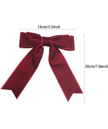 Velvet Bow Hair Clip Set for Girls - 2Pcs Satin Ribbon Hairpins for Women - Buy Online on GoSupps.com