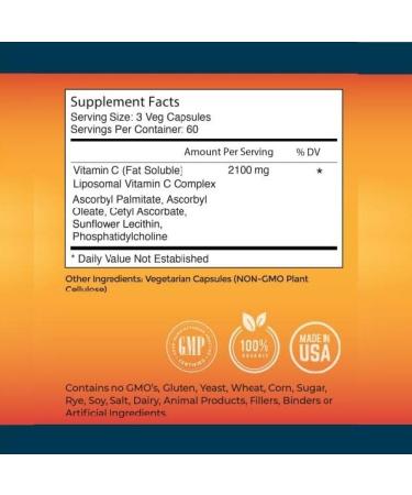 Miracles of Health Liposomal Vitamin C 2100mg | 180 Veggie Capsules 60 Day Supply | Fast Absorbing Bioavailability | Powerful Antioxidant & Immune Support Supplement - Buy Online on GoSupps.com