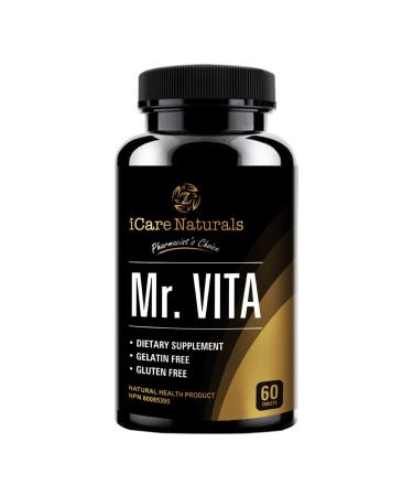 iCare Naturals Mr Vita - Multivitamins for Men - One a Day Mens Vitamin - Gluten Free | Vegetarian Friendly | Manufactured in Canada | Halal - Vitamin C D and B12 - Vitamins for Men to Support Healthy Bones Teeth Skin Muscle & Immunity Growth - 60 count 2