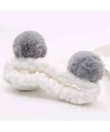 Soft Gray Panda Ear Makeup Headband | Elastic Hair Wrap for Women & Girls - Perfect for Face Washing & Shower - Buy Online on GoSupps.com