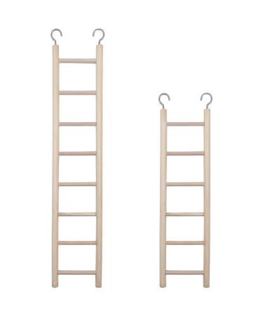 2pcs Birdie Basics Wooden Ladder for Bird Cage Climbing Ladder Toy for Parakeets Parrots Cockatoo 6 Step & 8 Step