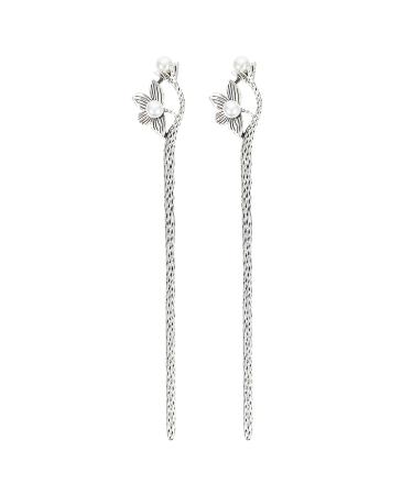 LALAFINA Buns Traditional Styling Xx Antique Hairpin Decor Cm Pin Chignon Chinese Bun Sticks for Pearl Head Ladies Flower Fork Retro Orchid Clasp Chopstick Wedding Girl Metal Stick