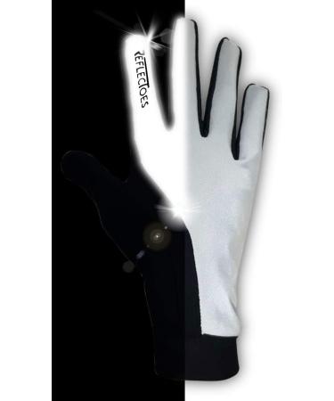 ReflecToes Reflective Running Gloves - Touchscreen - Hi Vis Winter Gear - Black - Medium - Buy Online on GoSupps.com
