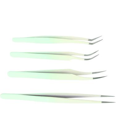 Eyeline 4-Piece Eyelash Extension Tweezers Set - Stainless Steel Multifunctional Green Tweezers for False Eyelash Application - Buy Online on GoSupps.com