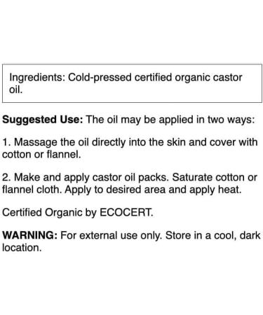 Swanson Certified 100% Organic Cold-Pressed Castor Oil 16 fl oz - Pure Natural and International Shipping Available - Buy Online on GoSupps.com