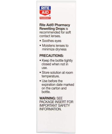 Rite Aid Contact Lens Rewetting Drops 0.5 oz - Prevent Film Deposit Buildup | Sterile Eye Drops for Soft Contact Lenses - Buy Online on GoSupps.com