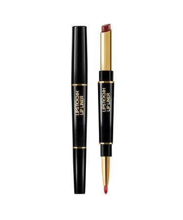 ventes flash Doublure l vres et rouge l vres pour femme doublure en 1 durable 2 longue doublure en velours avec l vre t te crayon rouge l vres pour les voyages quotidiens 1 unit (Lot de 1) red-4