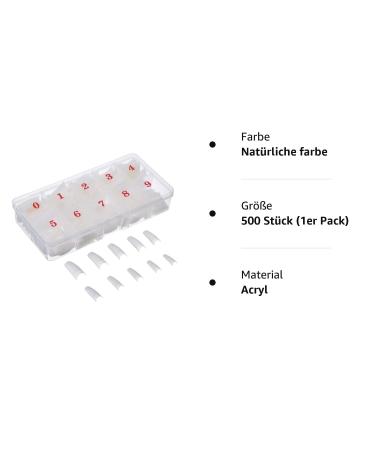 500 Pieces Acrylic French Nail Tips - Natural Fake Nails with Box for Women & Girls - Premium Quality Artificial Nail Tips - Buy Online on GoSupps.com