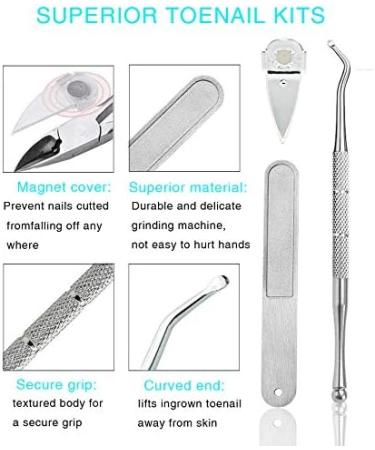 TUSNAKE Toe Nail Clipper Precision Toenail Clipper Tool Heavy Duty Soft Grip Toenail Clipper Manicure Set Nail Clippers Kit for Thick Precision Pedicure Paronychia - Buy Online on GoSupps.com