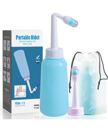 Snykes Postpartum Perineal Wash Bottle Portable Bidet -500ml Women Peri Recovery Postpartum Care After Birth Postpartum Clean New Mum Maternity Essentials for Travling Outdoor (Blue 17 oz)