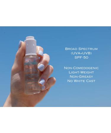 Natural Mineral SPF 50 Sunscreen Serum | Lightweight Non-Greasy Sunblock with Hyaluronic Acid Niacinamide & Vitamin C | Ideal for Sensitive Skin - Buy Online on GoSupps.com