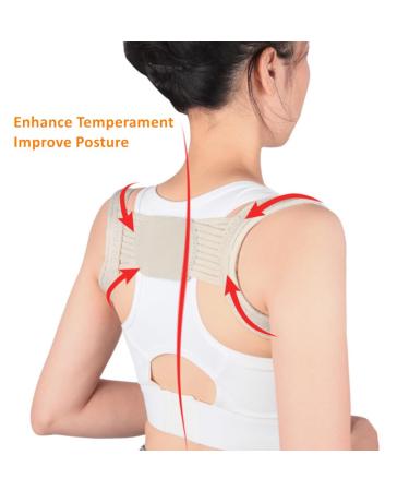 WEEOATAR Posture Corrector for Adults & Kids - Adjustable Upper Back Brace Highly Elastic Posture Trainer Easy to Use - Beige (Large - Buy Online on GoSupps.com