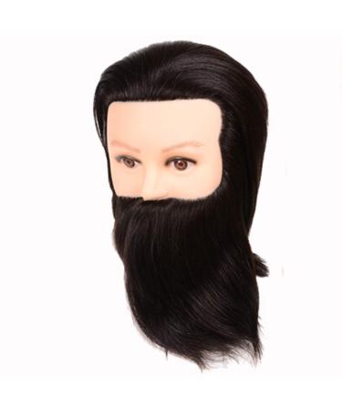 WANGXN Doll Head Hair Styling Model 100% Real Hair Beauty Salon Men Teaching Head with Beard Shape Head