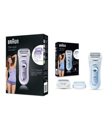 Braun Silk- pil Lady Shaver women's razor 3-in-1 electrical razor 5560 Lila & Silk- pil 5 women's razors 3-in-1 electoral fan trimmer and peel system 5-160 blue bundleSilk- pil 5 women's razors