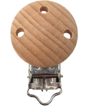 Alenybeby 10 Natural Beech Wood Pacifier Clips - 30mm Straps Holders with Charm for DIY Pearl Chains - Antique Style Baby Accessories - Buy Online on GoSupps.com