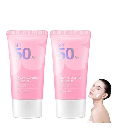 Japan Sakura Sunscreen SPF 50+ Pa+++, Japan Sakura Sunscreen Skincare SPF 50, Sunscreen Moisturizing Cream, Facial and Body Sunscreen, Sunscreen Skincare Cream for All Skin Types