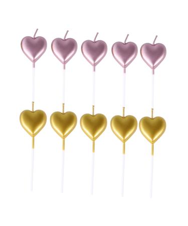 Cabilock 10pcs Birthday Cupcake Topper Gift Cupcake Decorating Valentines Day Candle Decor Valentines Cake Decoration Candle Heart Cupcake Toppers Memorial Candles Cupcakes Dessert Top Hat As Shown 9.7X2.8cm