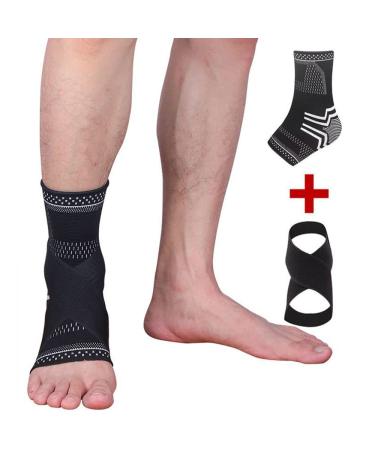 Milaiun XL Ankle Bandage - Adjustable Velcro Support for Sports Arthritis & Plantar Fasciitis - Unisex Foot Support - Black - Buy Online on GoSupps.com