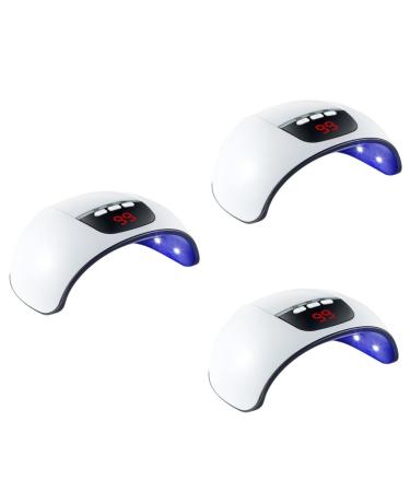 Healeved 3pcs Nail Lamp Gel Nail Dryer Nail Polish Dryer Lamp Nail Art Dryer Professional Nail Dryer Lamp Professional Nail Art Tools Nail Gel Uv Nail Dryer White Phototherapy Lamp Painless