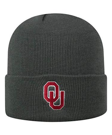 Top of the World NCAA Men's Cuffed Knit Hat Charcoal Icon Oklahoma Sooners