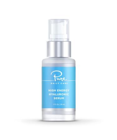 Pure Daily Care High Energy Hyaluronic Serum (1oz) - Hydrating Clinical Grade Hyaluronic Acid. 1 Fl Oz (Pack of 1)