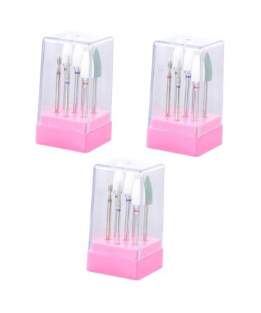 FRCOLOR 3 Sets ceramic drill bit nail Drill Replacement Bits nail polishing file bit heads nail Diamond Drill Bits nail Art grinding head nail bit Tungsten steel to rotate sand head