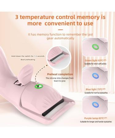 Shop Heated Eyelash Curlers - Electric USB Rechargeable 3 Temperature Modes Quick Curling for Beautiful Lashes | Pink - Buy Online on GoSupps.com