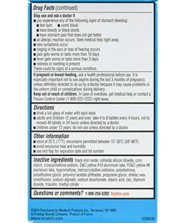 Ecotrin 81mg Low Strength Tablets - 365 Count - Pack of 1 - Buy Online on GoSupps.com