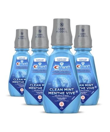 Crest Pro-Health Multi-Protection Alcohol Free Mouthwash with CPC (Cetylpyridinium Chloride) Clean Mint 4X500 mL Clean Mint 500 ml (Pack of 4)