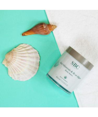 SBC Skincare Sea Minerals & Blue Algae Body Butter - 400ml | Hydrating Body Lotion With Hyaluronic Acid | Body Butter For Men And Women | Vegan Friendly Body Moisturiser | Body Cream For Dry Skin - Buy Online on GoSupps.com