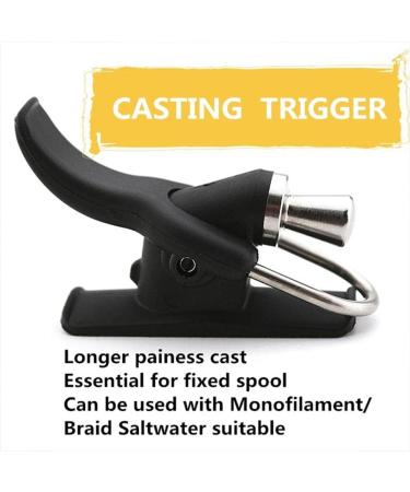 LIZHOUMIL 2 Pack Sea Fishing Casting Trigger & Cannon Clip Set - Bionic Finger & Thumb Button for Fixed Spool Casting - Beach Fishing Aid in Black - Buy Online on GoSupps.com