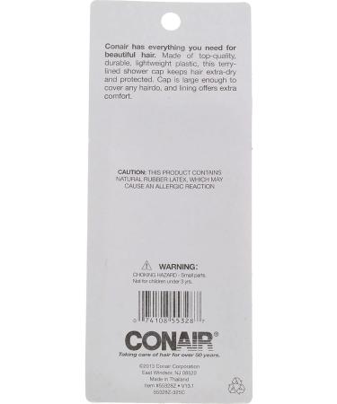Conair Terry Lined Showercap - Leak-proof, Comfortable Fit - 2.4 Ounce - Buy Online on GoSupps.com