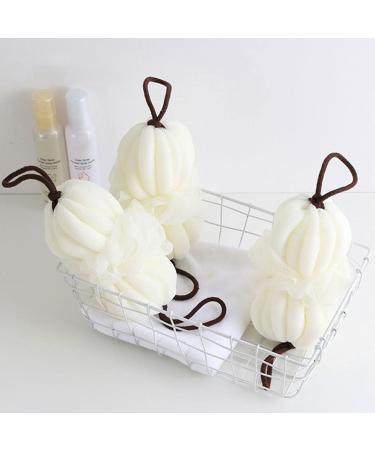 Uonlytech 2pcs Bath Ball & Loofah - Soft White Sponge for Exfoliating Cleansing & Showering | Body Washing Brush & Towel - Buy Online on GoSupps.com