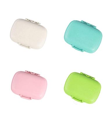 4 Pack 8 Compartments Travel Pill Organizer Moisture-Proof Pill Case Portable Daily Pill Case for Daily Pill Case Medicine Vitamin Containe