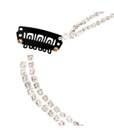 Silver Crystal Tassel Hair Clips Chains - 5 Piece Set for Women and Girls - Buy Online on GoSupps.com