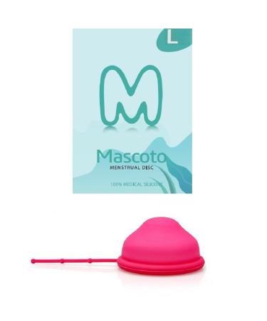 TM New Generation Menstrual disc with Silicone String Flat-fit Cup Medical-Grade Silicone Reusable Petal Thin and Ultra Comfortable (Size L)