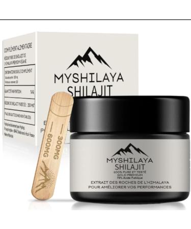 Myshilaya Shilajit -75% Acide Fulvique - R sine de Shilajit de l Himalaya 30g - Qualit Or avec Doseur en Bois - Naturel Riche en Min raux & Oligo- l ments